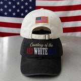 Red White and Blue Embroidered Hat, American Flag Patch Baseball Cap
