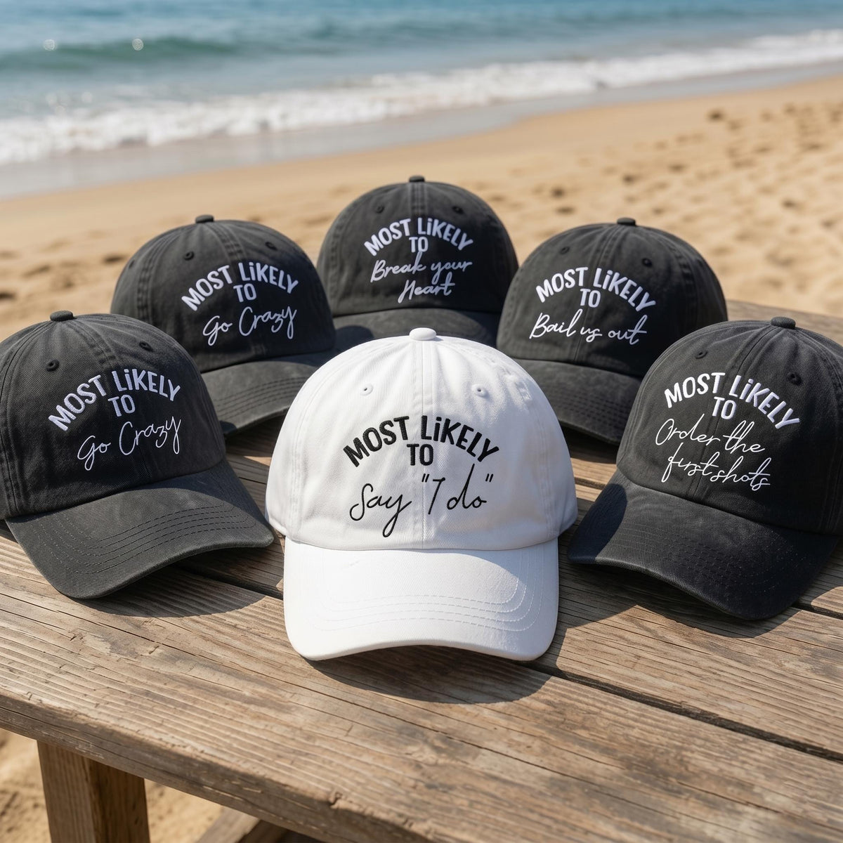 Most Likely To Bachelorette Hats | Custom Bridal Party Dad Cap | Funny Bridesmaid Matching Hats | Personalized Gift For Her Wedding Group