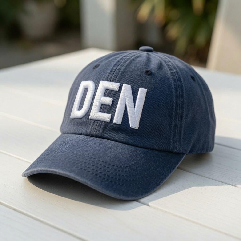 Custom Airport Code 3D Embroidered Hat, Personalized 3D Font Baseball Cap, Travel Gift for Pilot Flight Attendant, Vintage Washed Dad Hat