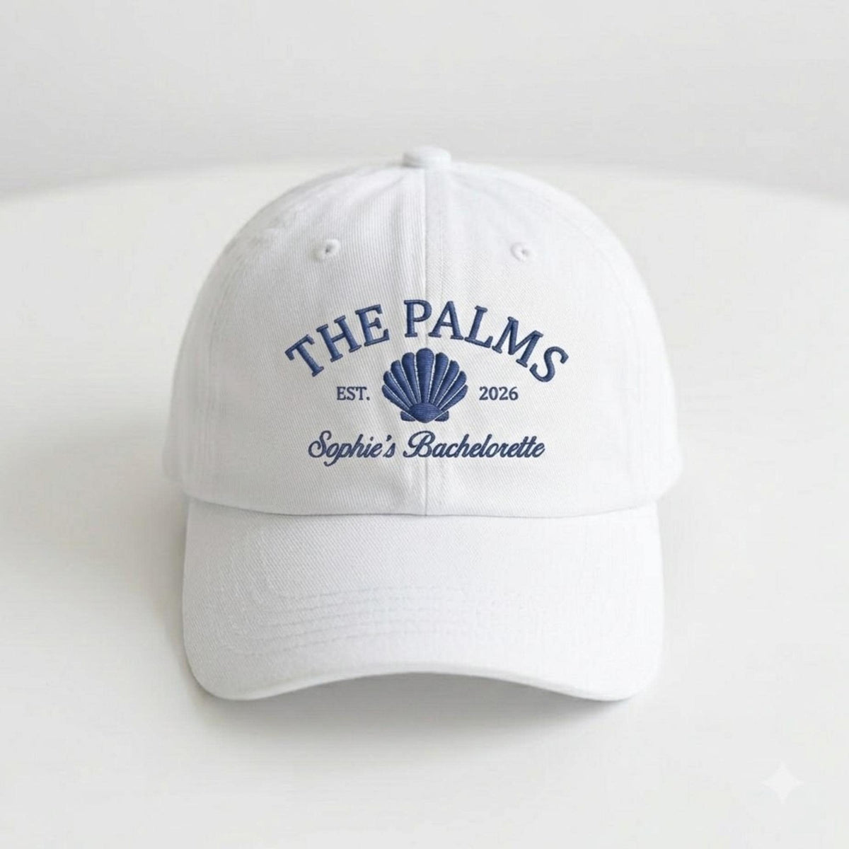 Personalized Seashell Bride Embroidered Hat, Custom Beach Bachelorette Baseball Cap, Bridal Gift
