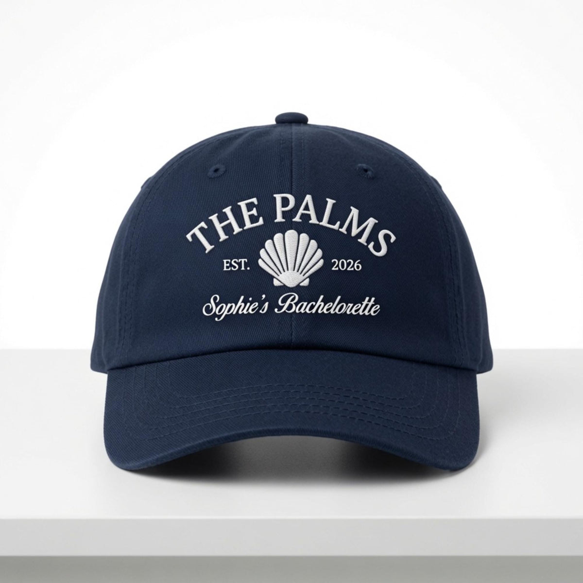 Personalized Seashell Bride Embroidered Hat, Custom Beach Bachelorette Baseball Cap, Bridal Gift