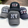 Custom School Initial Embroidered Hat - Personalized Mascot Team Spirit Cap