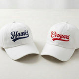 Personalized School Mascot Embroidered Hat, Custom Team Logo Baseball Cap, School Spirit Gift