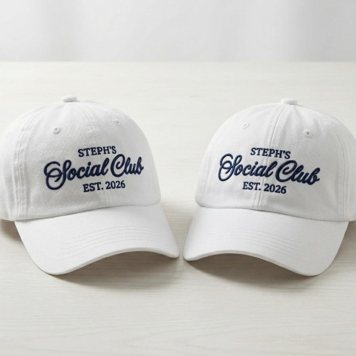 Personalized Social Club Embroidered Hat, Custom Club Name Cotton Baseball Cap
