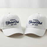 Personalized Social Club Embroidered Hat, Custom Club Name Cotton Baseball Cap