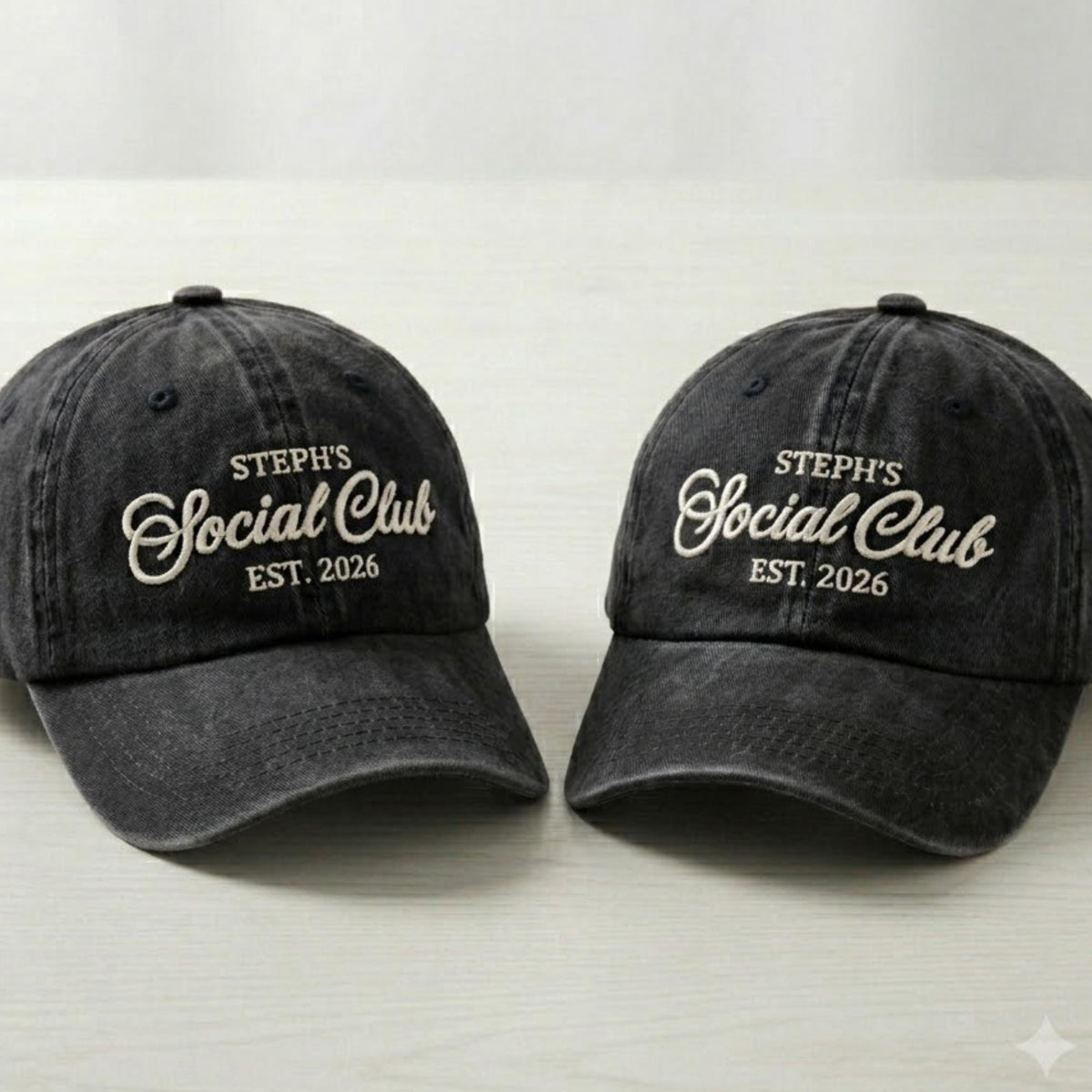 Personalized Social Club Embroidered Hat, Custom Club Name Cotton Baseball Cap