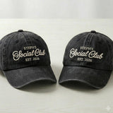 Personalized Social Club Embroidered Hat, Custom Club Name Cotton Baseball Cap