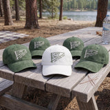 Custom Camp Hat Embroidered Pennant Logo Baseball Cap Vintage Camping Gift Family Vacation Shield Dad Hat Retro Lake Cabin Group Travel Cap