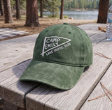 Custom Camp Hat Embroidered Pennant Logo Baseball Cap Vintage Camping Gift Family Vacation Shield Dad Hat Retro Lake Cabin Group Travel Cap