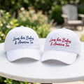 Loves Her Babies & America Too Embroidered Hat - Patriotic Mom 4th of July USA Mama Cotton Dad Cap