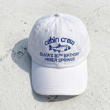Custom Cabin Crew Birthday Embroidered Hat, Personalized Birthday Trip Baseball Cap, Matching Vacation Crew Gift, Cabin Weekend Getaway Hat