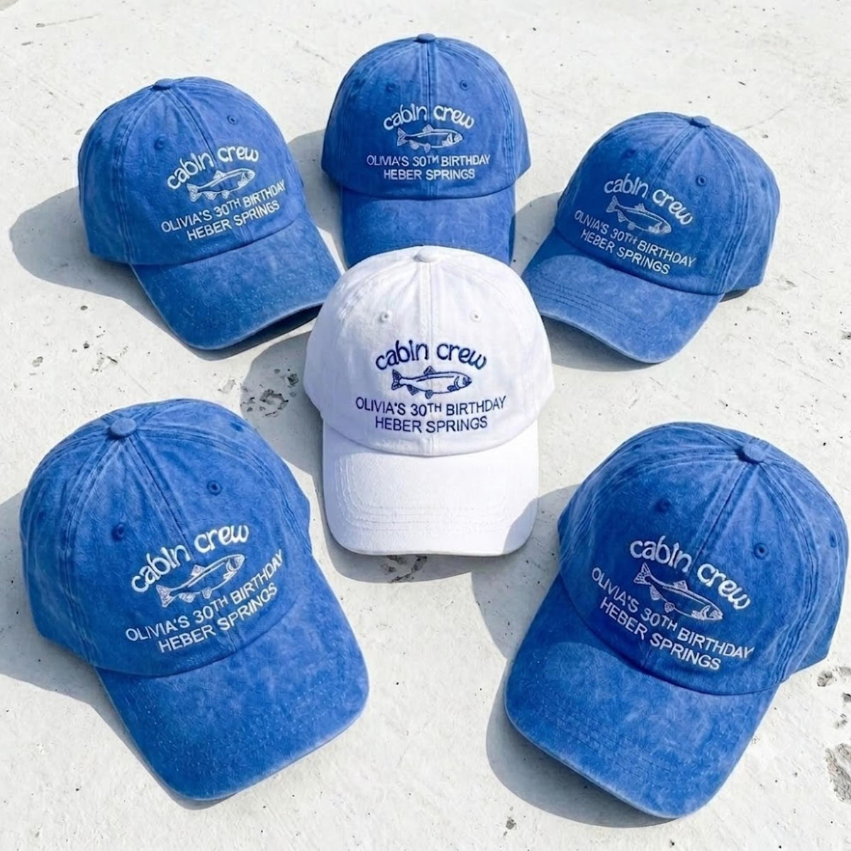 Custom Cabin Crew Birthday Embroidered Hat, Personalized Birthday Trip Baseball Cap, Matching Vacation Crew Gift, Cabin Weekend Getaway Hat
