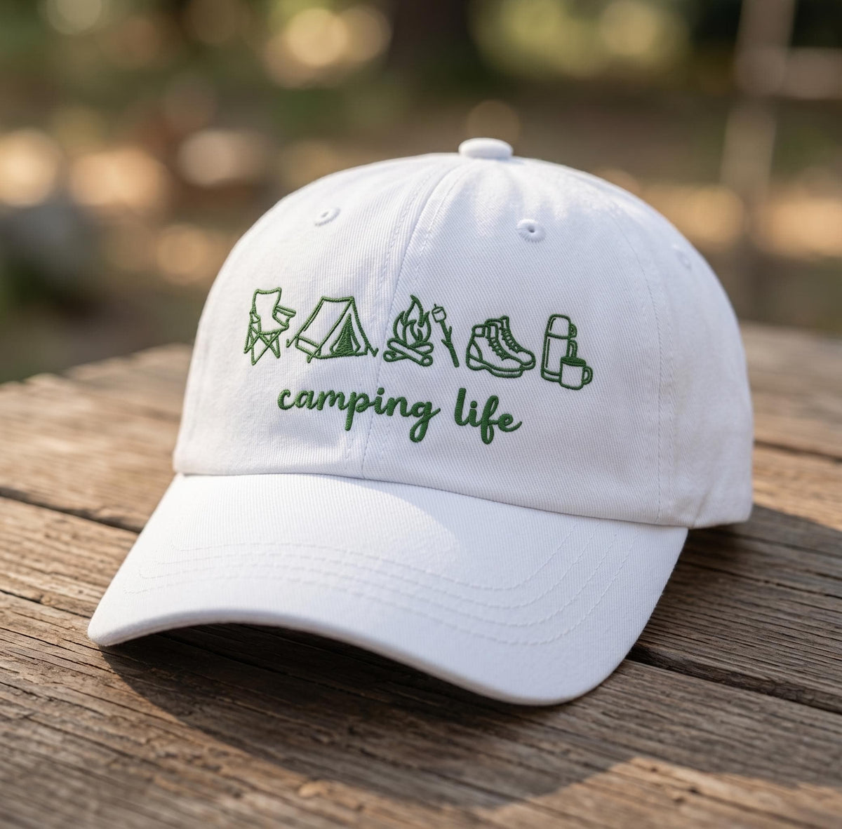 Custom Camping Life Hat Embroidered Vintage Baseball Cap Personalized Dad Hat Nature Adventure Gift Custom Text Logo Trucker