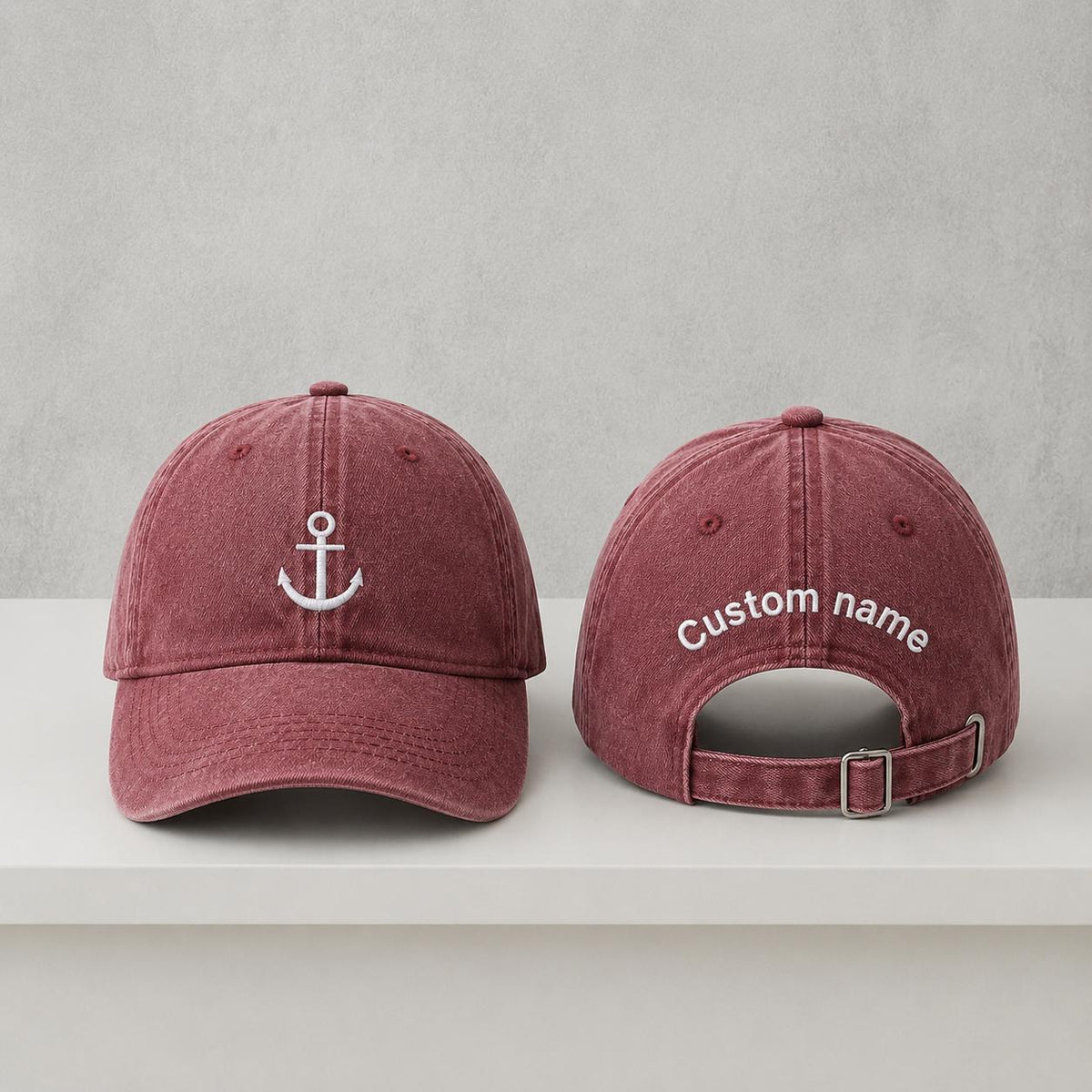 Personalized Anchor Embroidered Hat, Custom Text Nautical Baseball Cap, Bachelorette Beach Gift