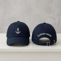 Personalized Anchor Embroidered Hat, Custom Text Nautical Baseball Cap, Bachelorette Beach Gift