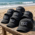 Custom Beach Life Hat Embroidered Wave Baseball Cap Personalized Vintage Black Dad Hat Summer Vacation Gift Custom Text Ocean Trucker Cap