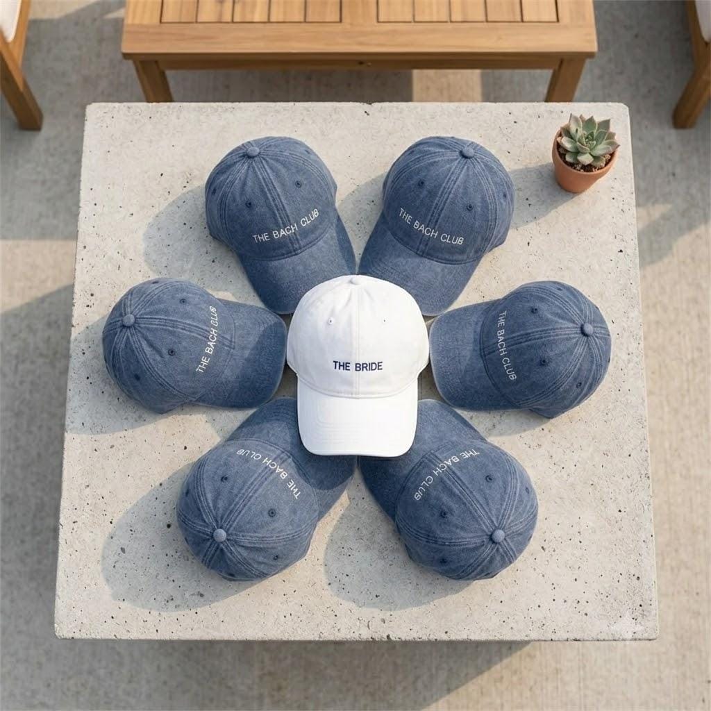 The Bach Club Bride Embroidered Hat, Bachelorette Party Embroidered Cap, Bride Squad Hat, Wedding Party Gift, Embroidered Cap For Bride