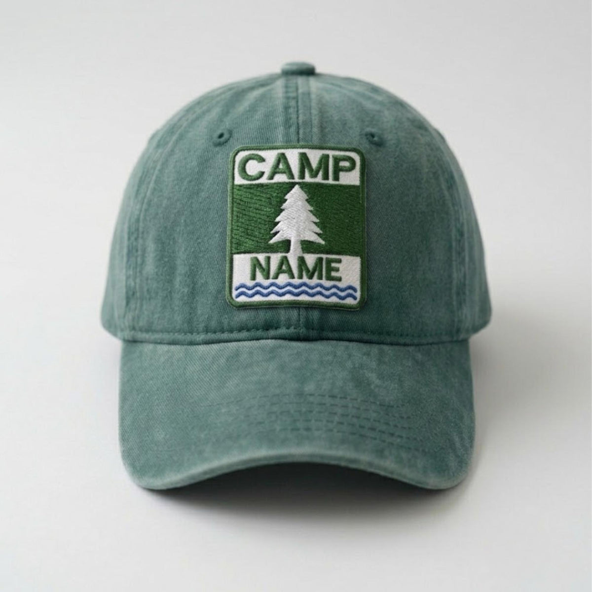Custom Camp Name Embroidered Hat, Personalized Vintage Washed Cotton Baseball Cap, Outdoor Gift