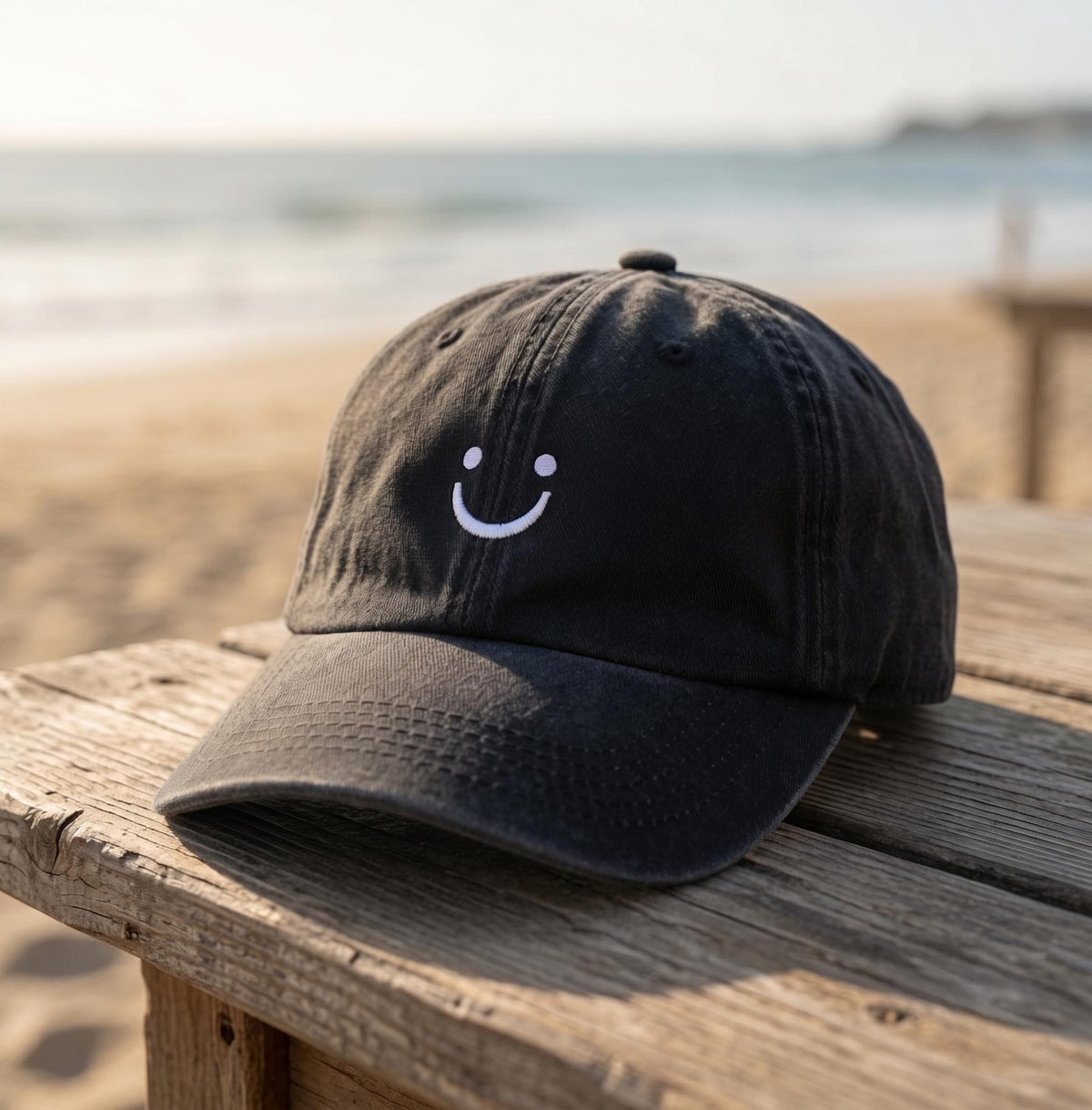 Smiley Face Hat Embroidered Happy Face Baseball Cap Custom Vintage Dad Hat Cute Minimalist Gift Personalized Beach Trip Caps