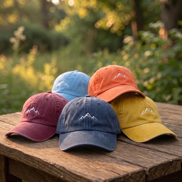 Mountain Adventure Embroidered Hat, Minimalist Hiking Baseball Cap, Outdoor Camping Gift