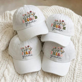 Personalized Wildflower Teacher Embroidered Hat, Custom 1st 2nd Grade Cotton Baseball Cap