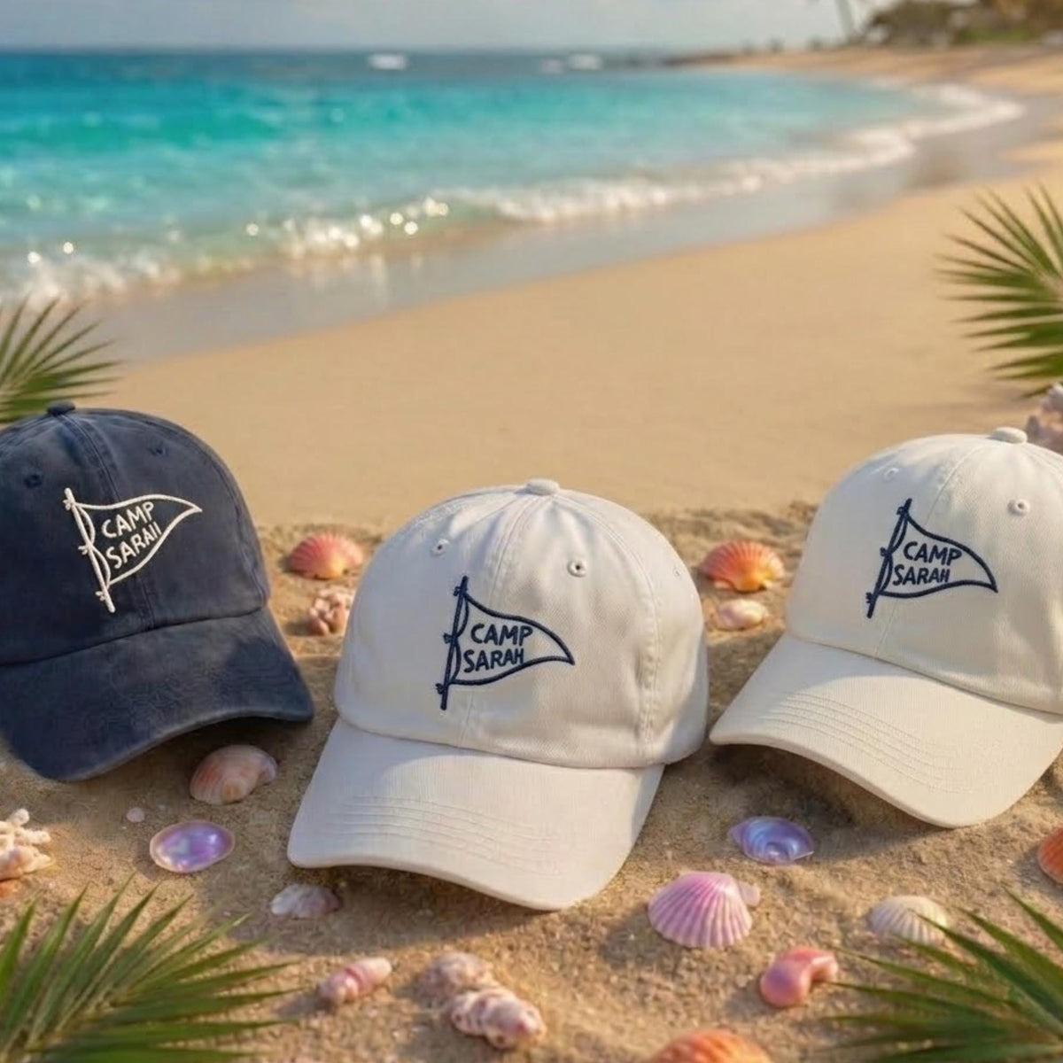 Custom Camp Bachelorette Embroidered Hat, Personalized Matching Girls Trip Baseball Cap