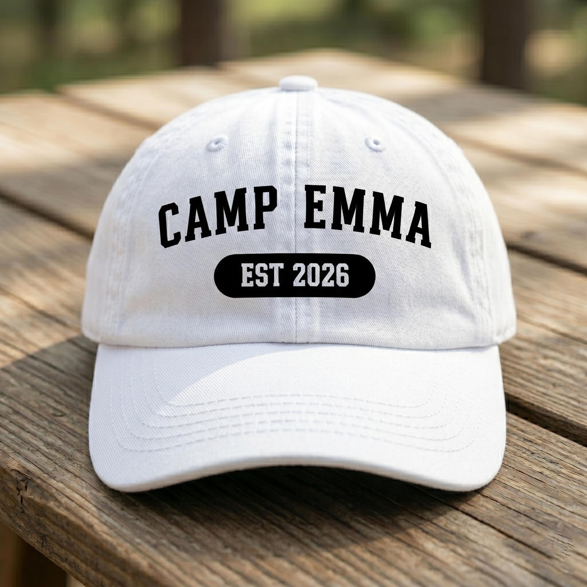 Custom Camp Hat Embroidered Established Date Baseball Cap Family Vacation Gift Retro Camping Shield Unisex Dad Hat Group Travel Cap