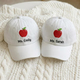 Personalized Teacher Name Embroidered Hat, Custom Back to School Baseball Cap, Educator Gift