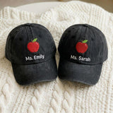Personalized Teacher Name Embroidered Hat, Custom Back to School Baseball Cap, Educator Gift