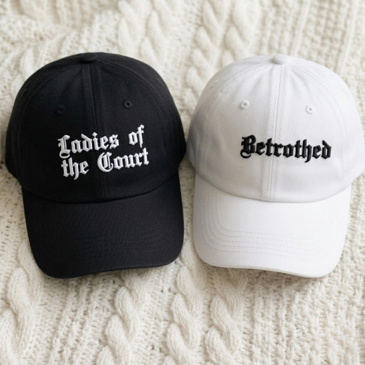 Personalized Medieval Bachelorette Embroidered Cap, Fantasy Bridal Party Hat