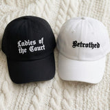 Personalized Medieval Bachelorette Embroidered Cap, Fantasy Bridal Party Hat