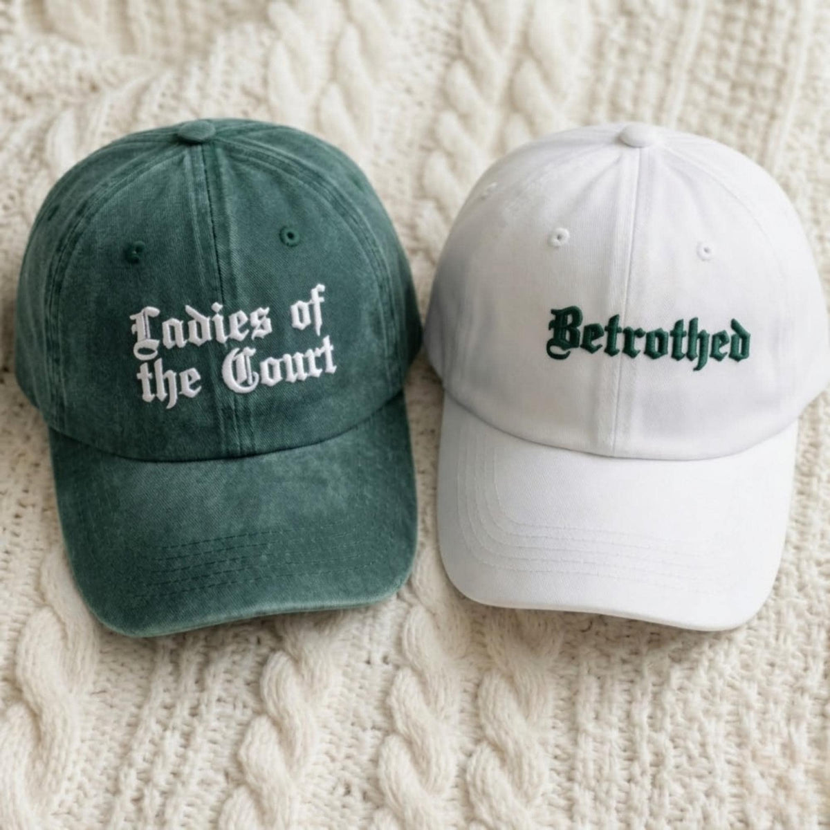 Personalized Medieval Bachelorette Embroidered Cap, Fantasy Bridal Party Hat