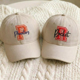 Personalized School Spirit Embroidered Hat, Custom Team Name Washed Cotton Baseball Cap