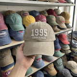 Personalized Birth Year Embroidered Hat, Custom Birthday Washed Cotton Dad Cap