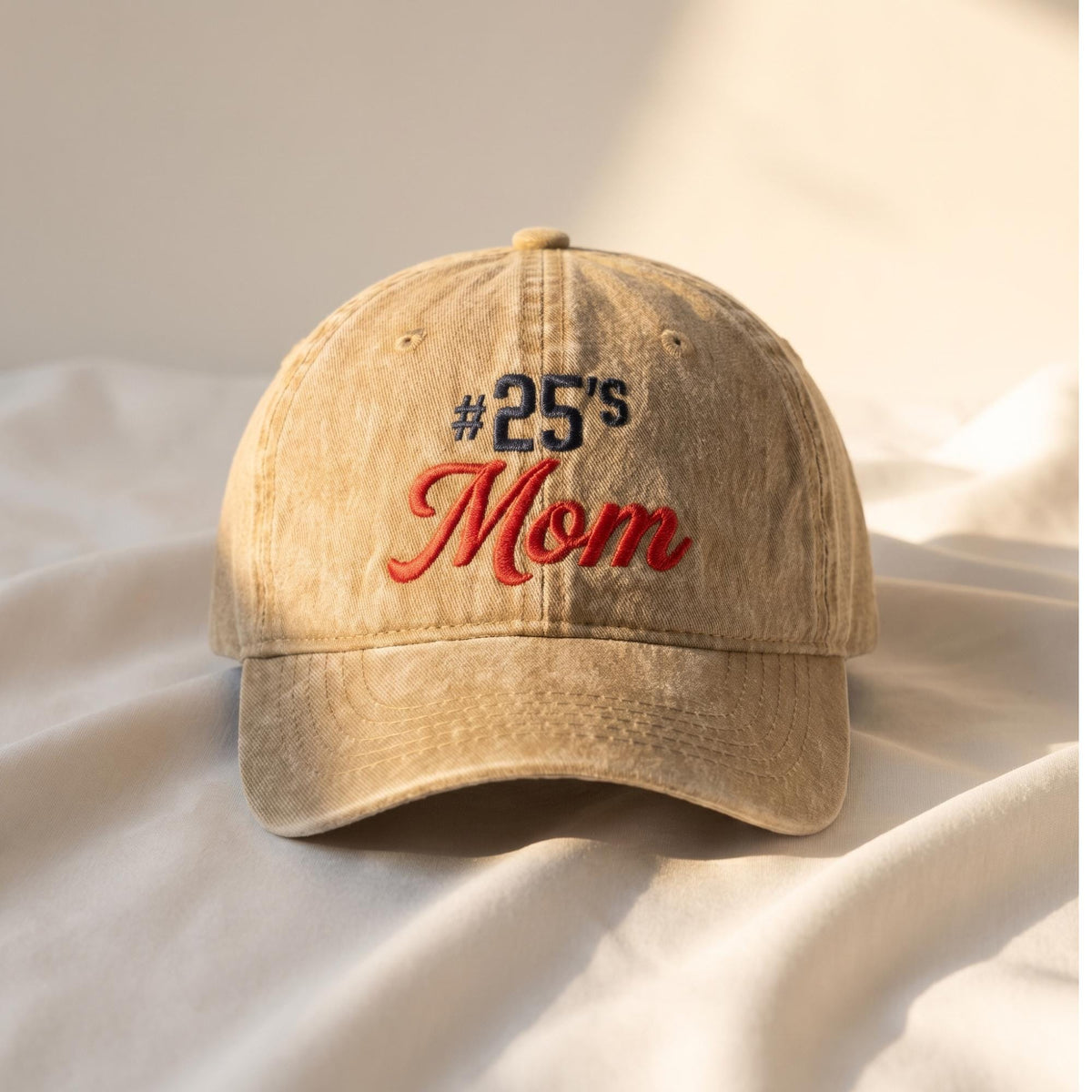 Personalized Sports Mom Embroidered Hat, Custom Jersey Number Baseball Cap, Game Day Gift