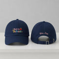 Back to School Embroidered Hat, Custom Teacher Name Baseball Cap, Apple Design Gift