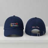Back to School Embroidered Hat, Custom Teacher Name Baseball Cap, Apple Design Gift