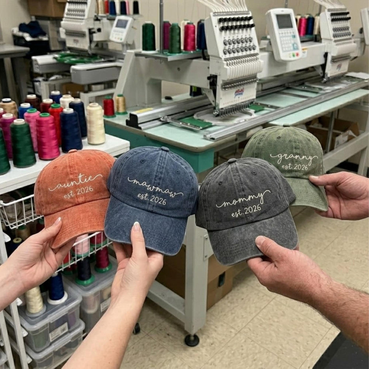 Personalized Mama Embroidered Hat, Custom Mimi Gigi Nana Name Baseball Cap, Mother's Day Gift