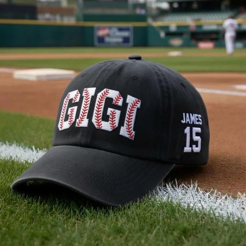 Custom Baseball Mom Hat, Personalized Sports Team Cap, Embroidered Heart Ball Accessory, Custom Name Number Gift for Her, Game Day Headwear