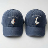 Matching Goose Couple Embroidered Hats, Personalized Bride Groom Baseball Caps, Wedding Gift