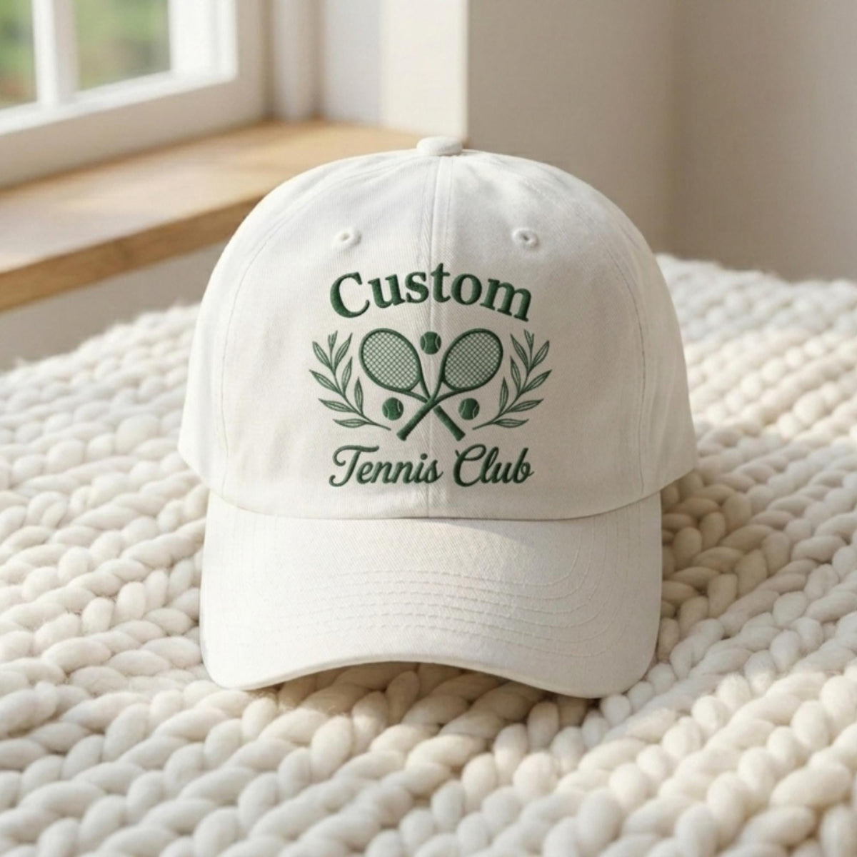 Personalized Tennis Embroidered Hat, Custom Group Cotton Baseball Cap, Tennis Team Gift