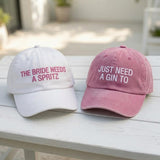 Personalized Bride Embroidered Hat, Custom Matching Bachelorette Party Baseball Cap