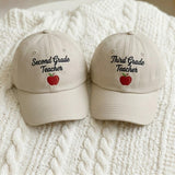 Custom Grade Teacher Embroidered Hat, Personalized School Grade Washed Cotton Baseball Cap