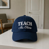 Custom Teacher Life Embroidered Hat, Personalized Educator Baseball Cap