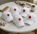 Personalized Apple Teacher Hat, Cute Embroidered Baseball Cap, Teacher Gift