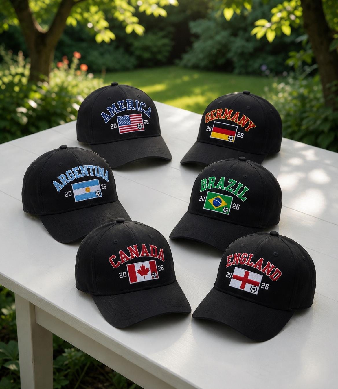 Custom Country Flag Embroidered Hat, National Soccer Fan Baseball Cap