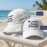 Personalized Birthday Year Embroidered Hat, Custom Age Baseball Cap, Summer Birthday Gift