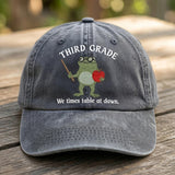 3rd Grade Teacher Frog Embroidered Hat, Math Multiplication Baseball Cap, Elementary School Gift