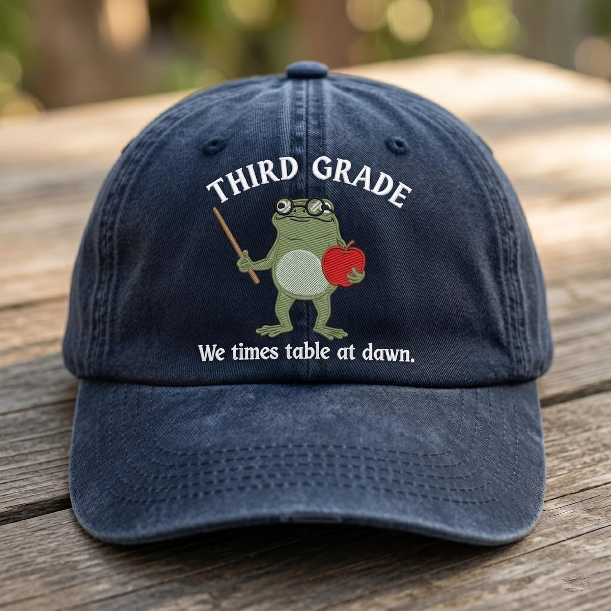 3rd Grade Teacher Frog Embroidered Hat, Math Multiplication Baseball Cap, Elementary School Gift