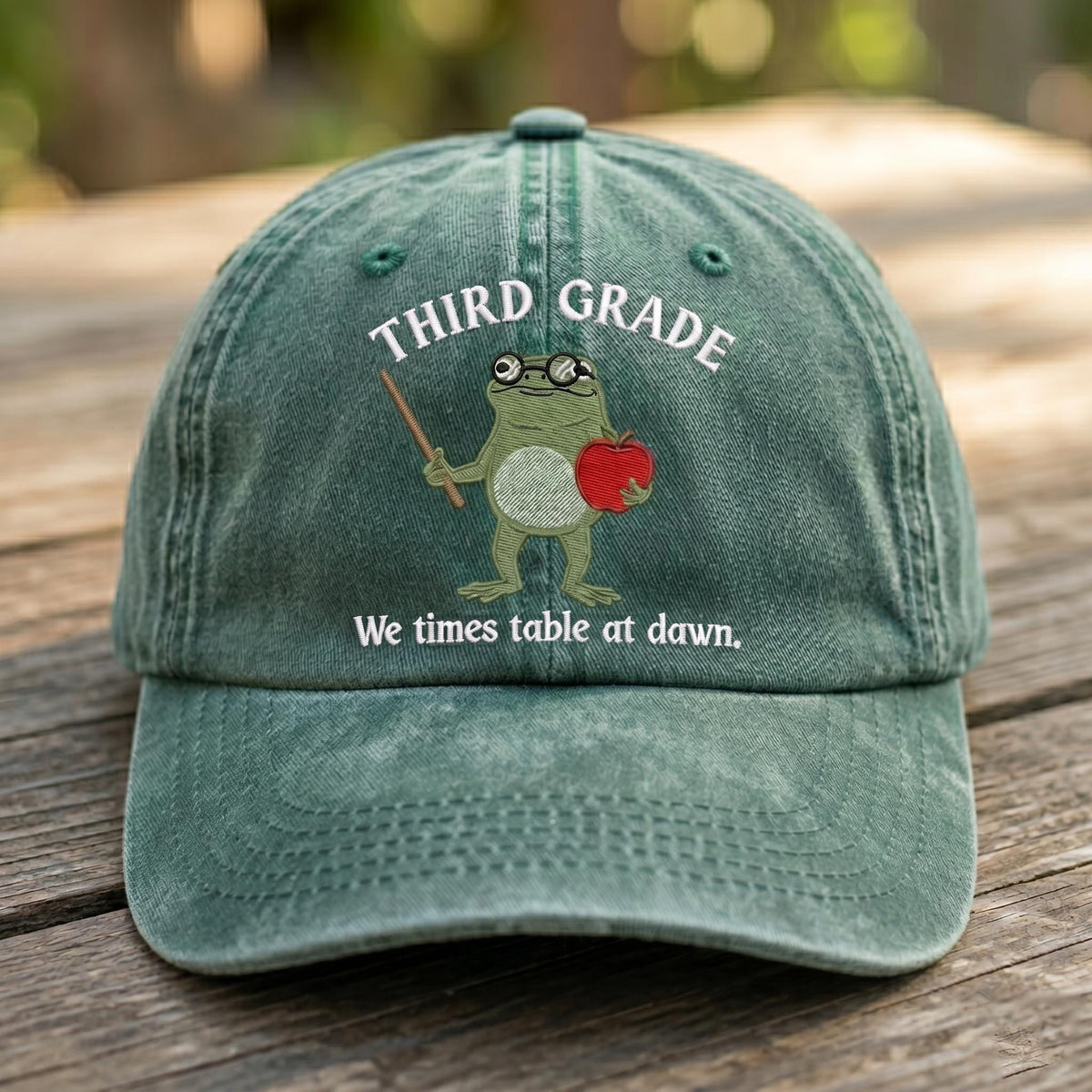 3rd Grade Teacher Frog Embroidered Hat, Math Multiplication Baseball Cap, Elementary School Gift